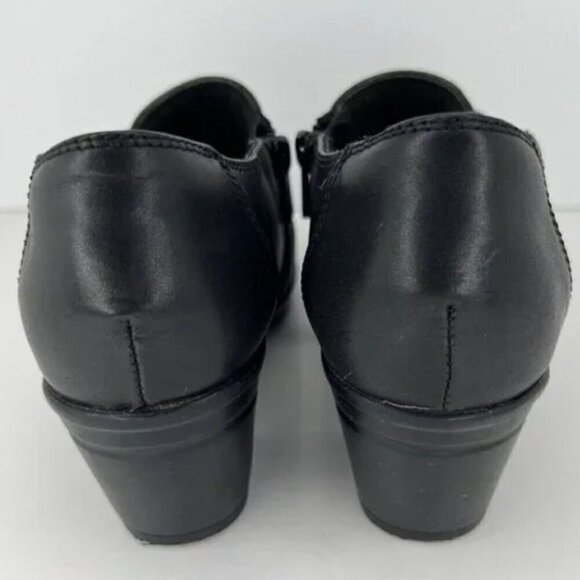 Clarks Emslie Warren Black Booties Side Zip Size 7 EU 37.5 - Picture 6 of 9
